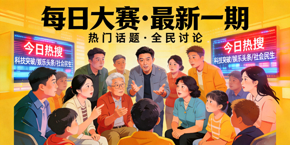 每日大赛最新一期热门封面 - 人群聚集讨论热点事件场景
